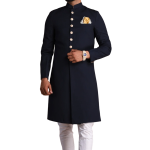 Handmade Navy Blue Maharaja Style Achkan | Regal Ethnic Wear | Jaipurio